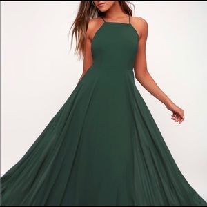 Forest green maxi length dress!